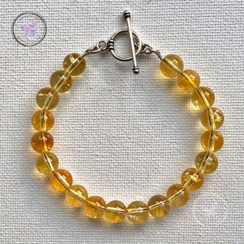 Citrine Healing Bracelet With Silver Toggle Clasp